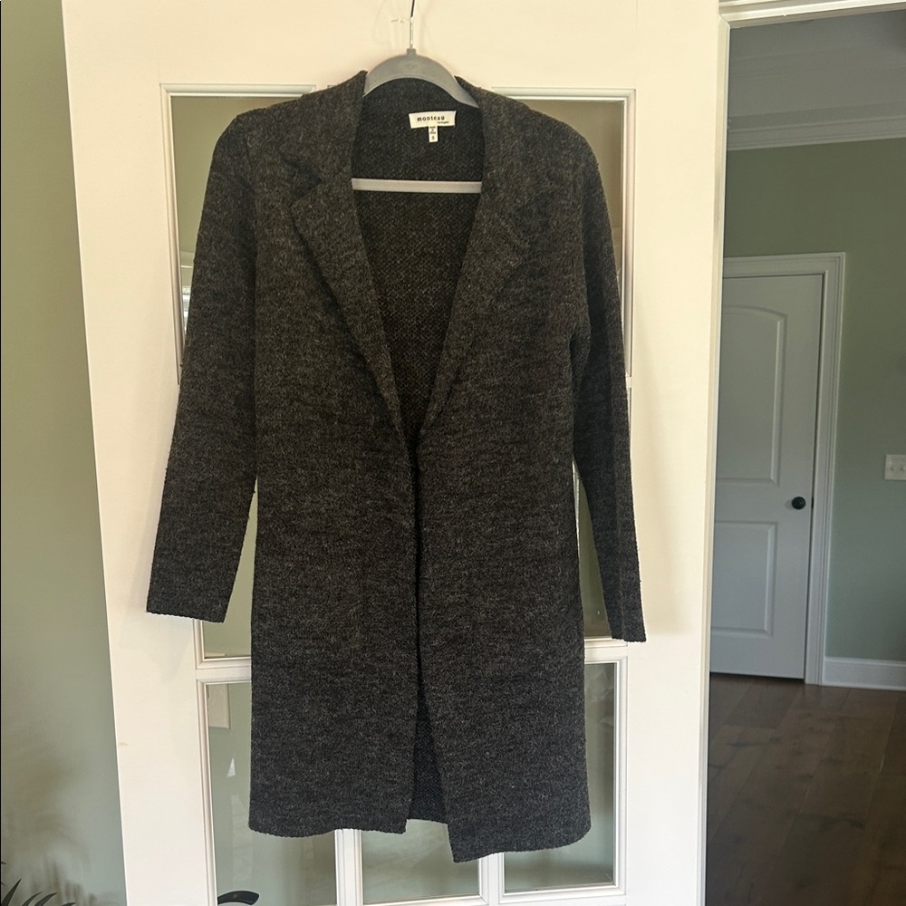 Monteau Dark Gray Knit Cardigan